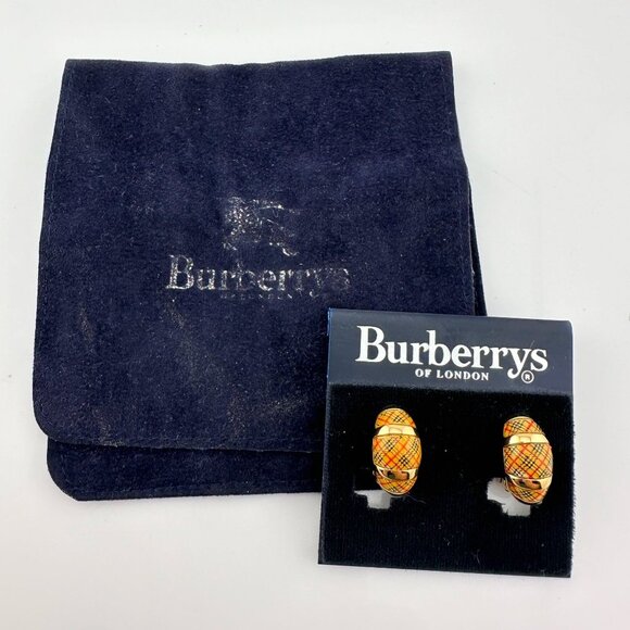 Burberrys of London Nova Check Clip On Earrings with Branded Dust Bag - Picture 2 of 14